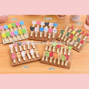 High Quality Customized Shape Fashional Colorful Wooden Small Clips for Clothing