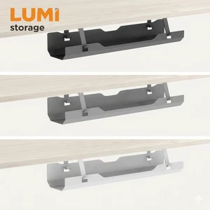 CC11-4 Custom Black White Under Desk Cable Management Tray Cable Cord Organizer Tray For Desk Wire Power Strip Holder