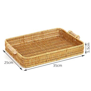 Factory Direct Hand-Woven Round Woven Storage Basket Fruit Dish Snack Basket