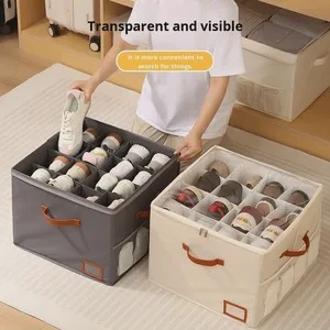 For Hot-Selling Double Transparent Visual Non-woven Fabric Multi-Functional Storage Box Modern Shoe Compartment Living