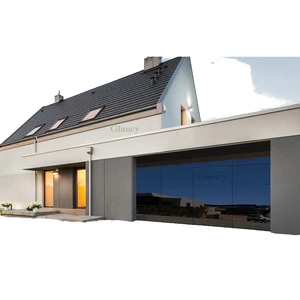 Custom Industrial Door With Aluminum Frame And Frosted Glass Waterproof Modern Automatic Garage Door For Villas