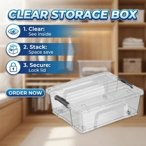 China 34l Under Bed Plastic Storage clear Boxes with Lid and Wheels