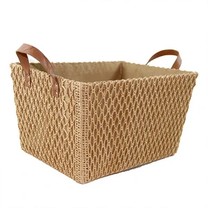 Storage Basket Fabric Household Clothes Paper Rope Woven