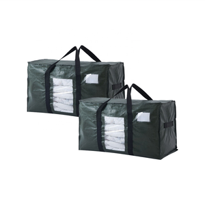 Heavy Duty Moving Bags Extra Large Storage Totes With Reinforced Handles Transparent Window Label Pocket For Packing Supplies