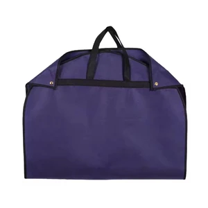 OEM Eco-Friendly Men's Cover Bag with Zipper Closure Blue Non-Woven Garment Suit Cover with Pockets