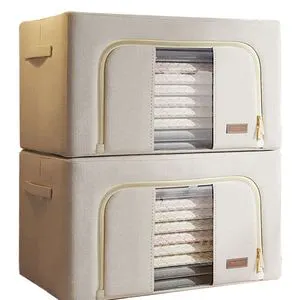 Large Capacity Foldable Storage Organizer Fabric Home Storage Box for Clothes Quilt Blanket Wardrobe Clothing Organizer