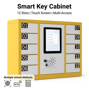 Smart Electronic Lock Key Storage Locker 12-Door Durable Steel Construction Customizable Size for Office Hospital School Use