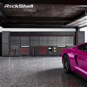 Rockshell Modular Garage Storage Cabinet Workbench Heavy Duty Powder Coated Cold Rolled Steel OEM/ODM/OBM Customizable 500kg