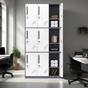 Modern Multi-Door Foldable Steel Lockable Locker Cabinet Storage Cupboard for Hotel Warehouse School Hospital Gym Home Office