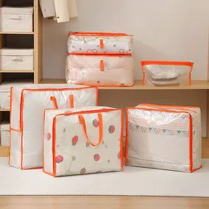New Large Capacity Clothes Quilt Storage Bag PP Clothes Organizer Bag Moving Luggage Packing Bag with Handle