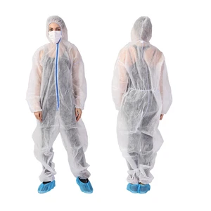 Wholesale Disposable Non Hood PP Coverall Lightweight Dust Resistant Industrial Protective Safety Garment