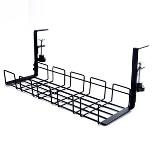 No Drill Under Desk Metal Wire Power Cable Socket Storage Organizer Bracket Rack