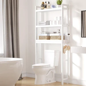 Bamboo Toilet Rack Storage Organizers Bathroom Accessories Storage Containers Display Rack Bathroom Furniture White