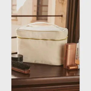 Canvas Toiletry Bag & Vanity Case-Portable Minimalist Bathroom Storage