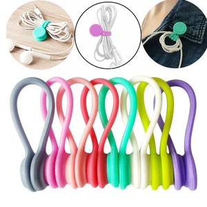 Flexible and Foldable Silicone Magnetic Cable Ties Reusable Wire Organizer for Bundling Items