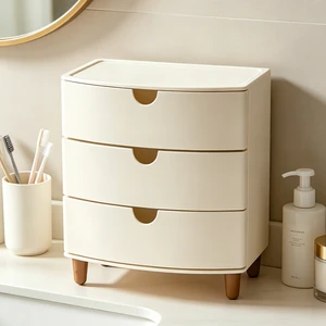 MONR 3-Tier Desktop Drawer Storage Cabinet Waterproof Countertop Organizer SinkBathroom Counter Makeup Organizer Chest
