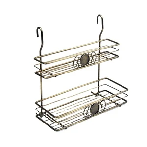 China Fashion Stainless Steel Double Layer Storage Rack Wall Shelf
