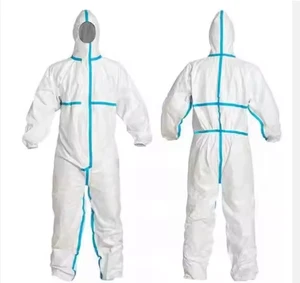 Disposable PLA Protective Clothing Biodegradable Non-woven Safety Coverall Dustproof Fluid Resistant Protective Suit