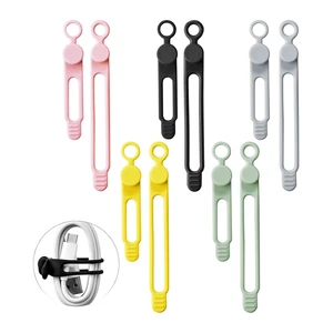 Elastic Silicone Wire Organizer Tie for Charging Cables Electrical Cords Computer Wires USB Data Cable Management Cord Organizer