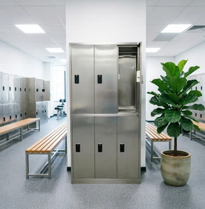Vertical Rust-Resistant OEM Storage Cabinet Freestanding Multi-Door Electronic/Code Lock Durable/Eco-Friendly Locker Room