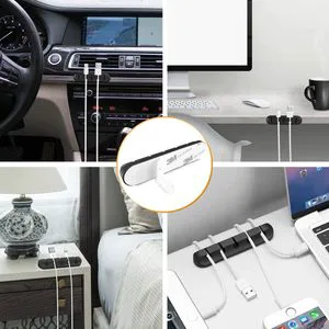 Silicone Cable Management Stand and Winder Cord Organizer Adhesive Cord Clip Holder for Organizing USB Power Wires