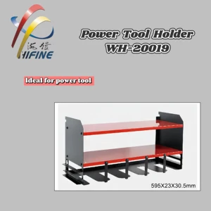 Heavy Duty Wall Mounted Power Tool Holder Metal 2 Tier Power Tool Storage Rack For Garage