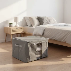 Large Capacity Steel Clothing Organizer Storage Bag for Clothes Bedding Home Use Foldable Eco-Friendly Non-Woven Fabric