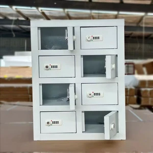 Light Grey Cold Rolled Steel Assembled Locker Storage Cabinet with Combination Lock for Gym Workers' Changing Room
