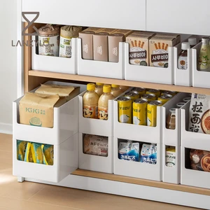 LANZYLO ODM Cabinet ABS Plastic Storage Box Kitchen Supplies Organizer Sink Sundries Storage Basket Desktop Right Angle
