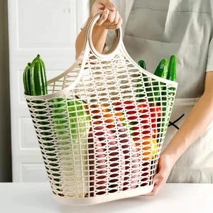 Wholesale Portable PP Plastic Grocery Basket Shopping Basket Carry Basket Handheld Basket Storage Basket for Home Market