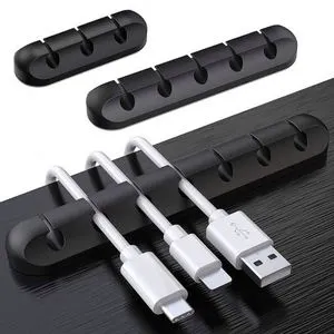 Silicone USB Cable Organizer with Winder and Clips Desktop Tidy Management for Mouse Headphone Bag Wire Organizer Accessory
