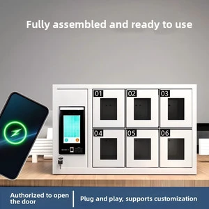 Smart Phone Locker with Face Recognition, 7-inch Screen Electronic Charging Locker for School & Gym, Secure Storage System