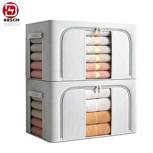 Large Capacity Foldable Quilt Storage Bag Thickened Fabric Square Storage Boxes For Household Wardrobe Storage