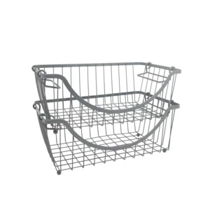 Bathroom Sundries Towel Storage Baskets Metal Fruit Vegetable Storage Basket Home Floor Stacked Storage Basket
