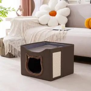 Modern Square Foldable Cat Bunk Bed Fabric Cave Design Multiple Cats Living Room Kitchen/Bathroom Use Durable Kids Furniture
