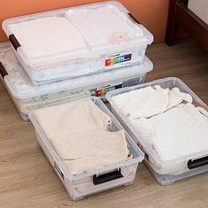 High Quality Multifunction Transparent PP Plastic Underbed Storage Box with Lids Wheel