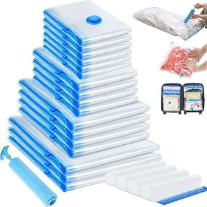 N-Vacuum Storage Bags for Clothing Eco-Friendly Space-Saving Flexible Design for Bedroom Bathroom Travel Plastic Material