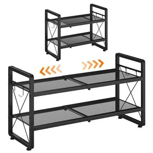 Expandable Shoe Rack Organizer for Closet Adjustable Metal Stackable Long Shoe Stand Holder for Garage Entryway Door Entrance