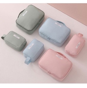 Men Women Canvas Custom Logo Toiletry Pouch Travel Makeup Cosmetic Bag With Zipper