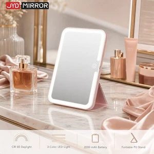 Smart Touch Control Sensor Switch Custom Logo Led Light Travel Portable Vanity Supplier Wholesale Lighted Makeup Mirror