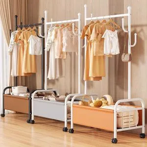 Iron Modern Customizable Space-Saving Durable Freestanding Coat Rack with 6 Hooks for School Hotel Supermarket Mall Use