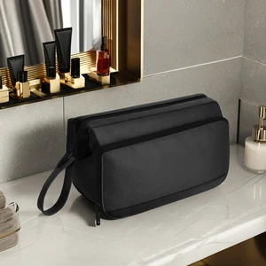 Royal Fair Custom Nylon Black Toiletry Bag Portable Large Wash Storage Toilet Wash Bathroom Shower Organizer Bag