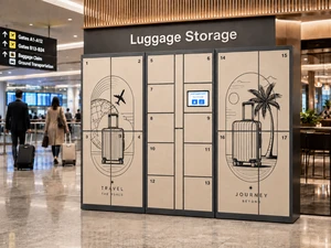 Smart 17 Door Luggage Locker for Rental Business, Self-Service Storage Cabinet for Tourist Attraction & Airport Terminal