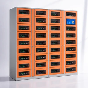 2026 Vibrant Orange 40-Door Smart Phone Charging Locker, High-Security Mobile Storage Cabinet for Gym & Events