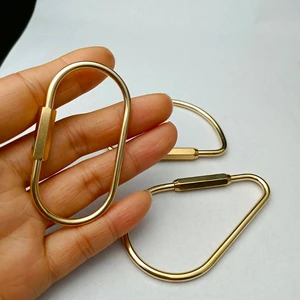 Oval Metal Gold Spring Clip Bag Clip for Handbag and Luggage