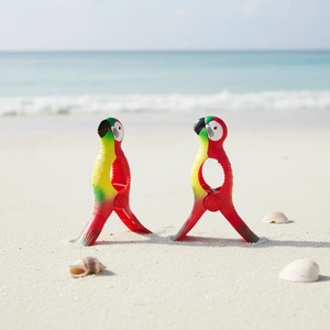 2 Pcs Portable Towel Clips For Chairs Beach Chair Clips Beach Towel Clips Red Parrot