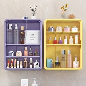 Large Wall Mounted Multifunctional Plastic Rectangle Waterproof Cosmetic Makeup Storage Box