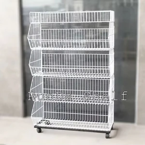 Supermarket Wire Hanging Basket with Side Net for Warehousing & Storage Needs