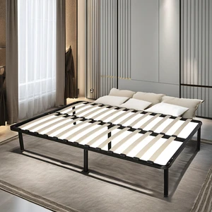 Flat Pack Bed Frame Cadre De Lit Plat En Fer Laminé, Cadre De Lit Portable, Taille Queen, Chambre A Coucher, Bon Marché