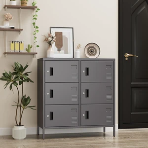 Heavy Duty Steel Powder Coated Adjustable Locker Storage Cabinet with Lock for Office Gym Use Multi Compartment Secure Storage
